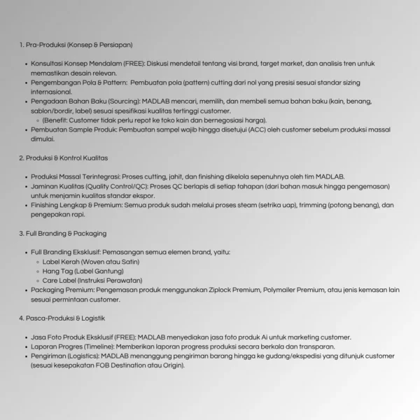 FREE ON BOARD (FOB) Production Service by MADLAB